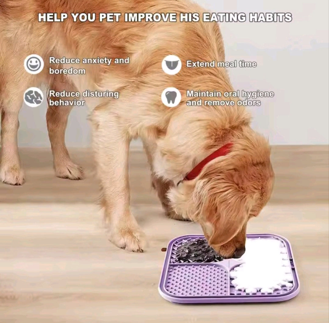 PetNova™ CalmLick™ Silicone Pet Lick Mat – Slow Feeder & Grooming Distraction